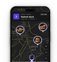The ZeroHour map screen showing nearby businesses