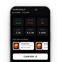 A merchant detail screen with an active reward in the app